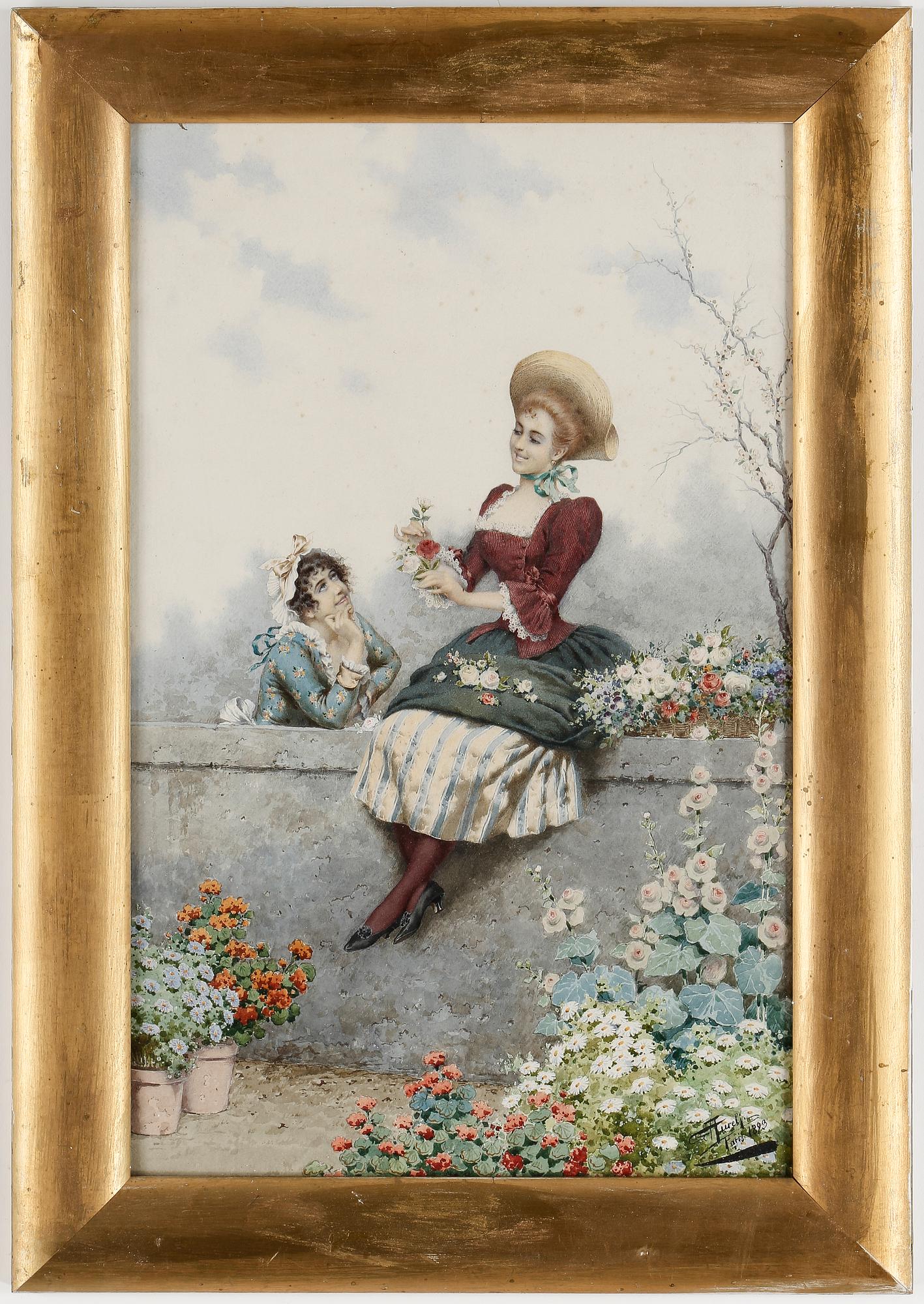 GIUSEPPE AURELI, akvarell, signerad och daterad 1893.