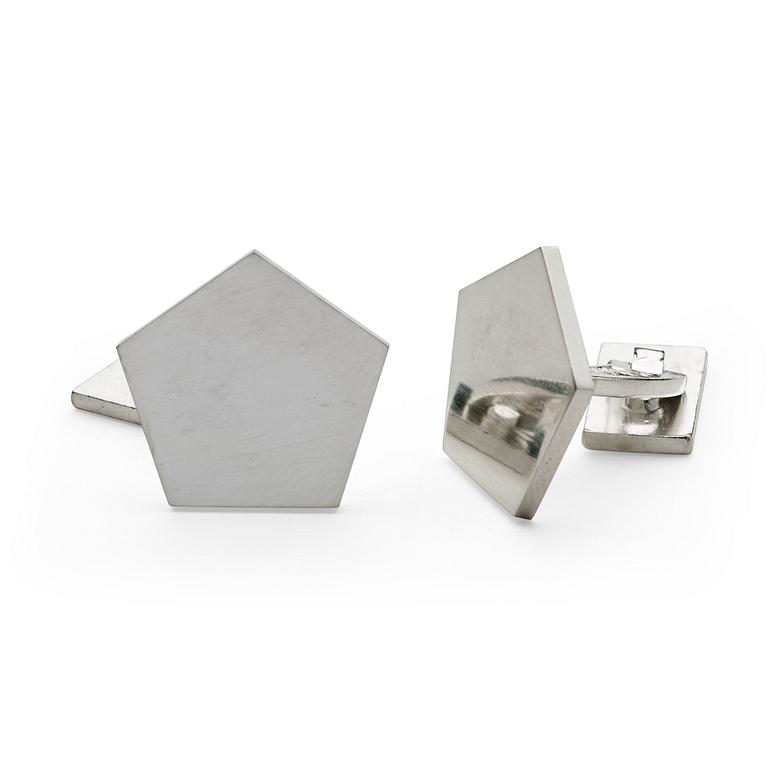 Wiwen Nilsson, manschettknappar, ett par, Lund 1944, sterling.