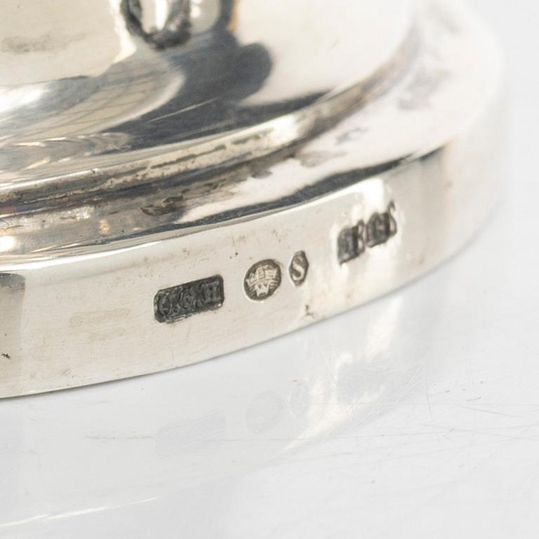 Sugar caster, silver, Rococo style, import mark CG Hallberg, Malmö 1935.