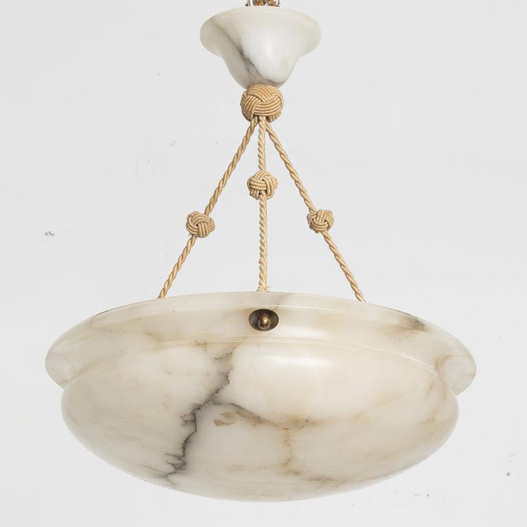 An alabaster ceiling lamp, 1920s.