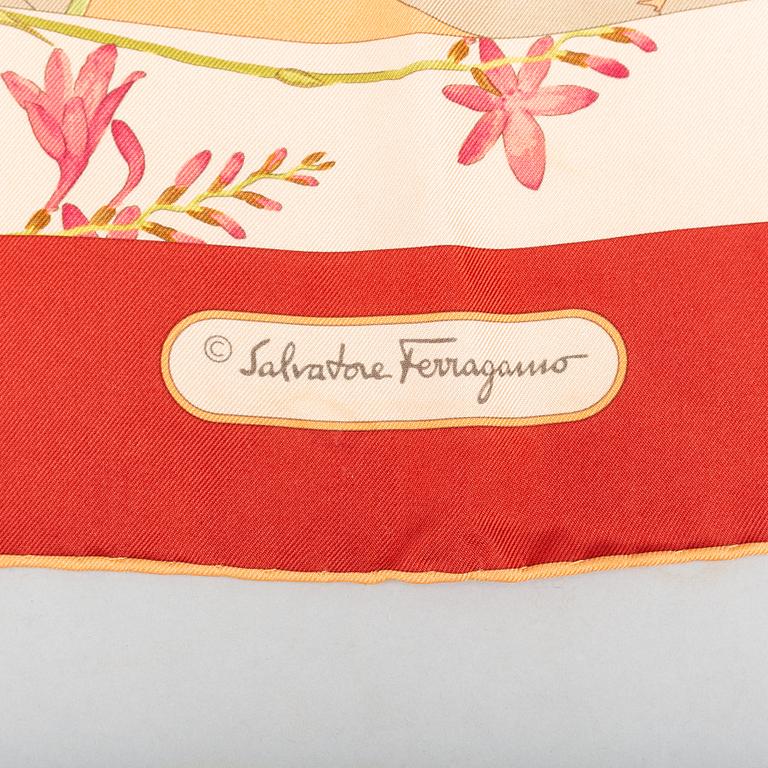 Salvatore Ferragamo, a silk scarf.