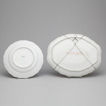 PARTI PORSLIN, 3 delar, bla meissen, 1900-tal.