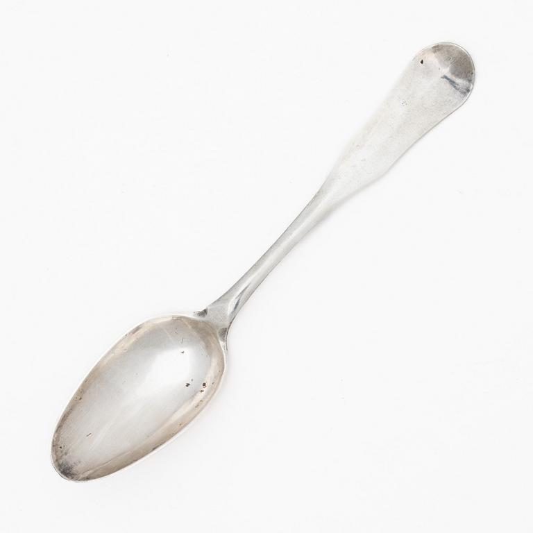 A Swedish silver spoon, mark of Simson Ryberg, Stockholm 1799.
