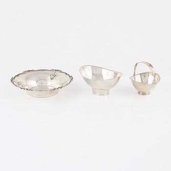 Three silver bowls, including Eric Löfman for MGAB, Uppsala, Sweden, 1970-76.