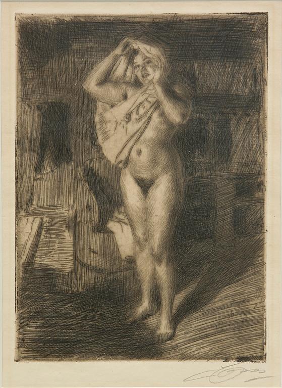 ANDERS ZORN, etsning, sign, utförd 1914.