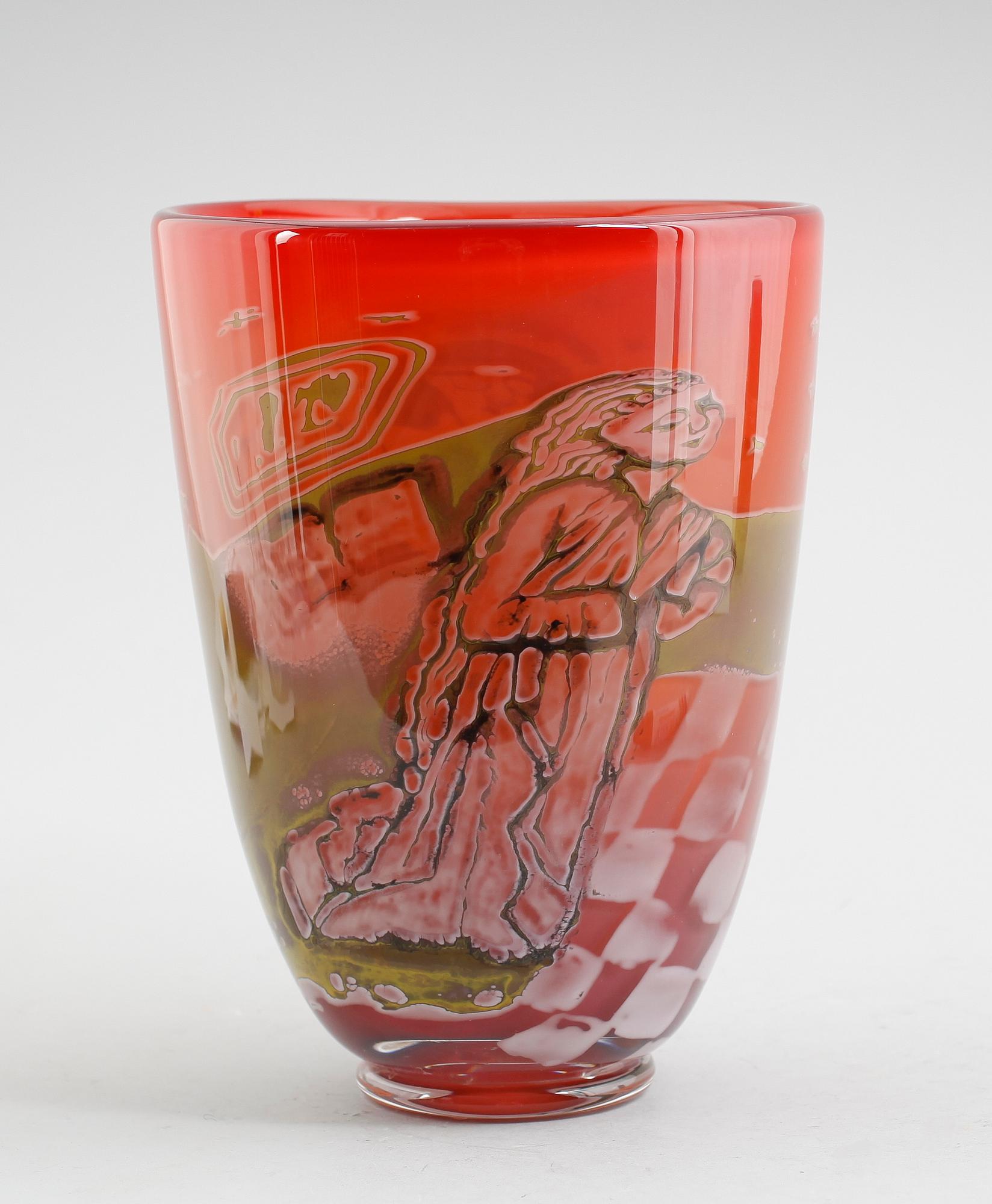 VAS, glas, graal, Berit Johansson, Orrefors, signerad.