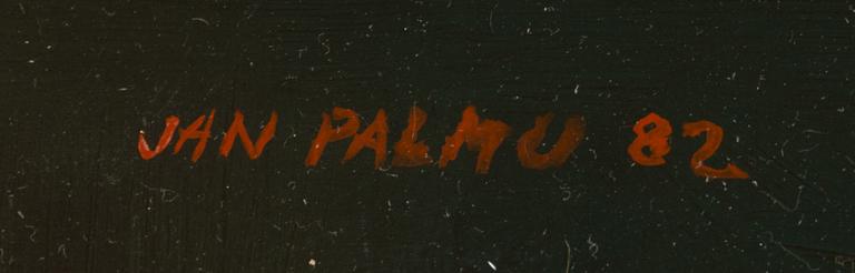 Jan Palmu, olja på pannå, signerad och daterad -82.