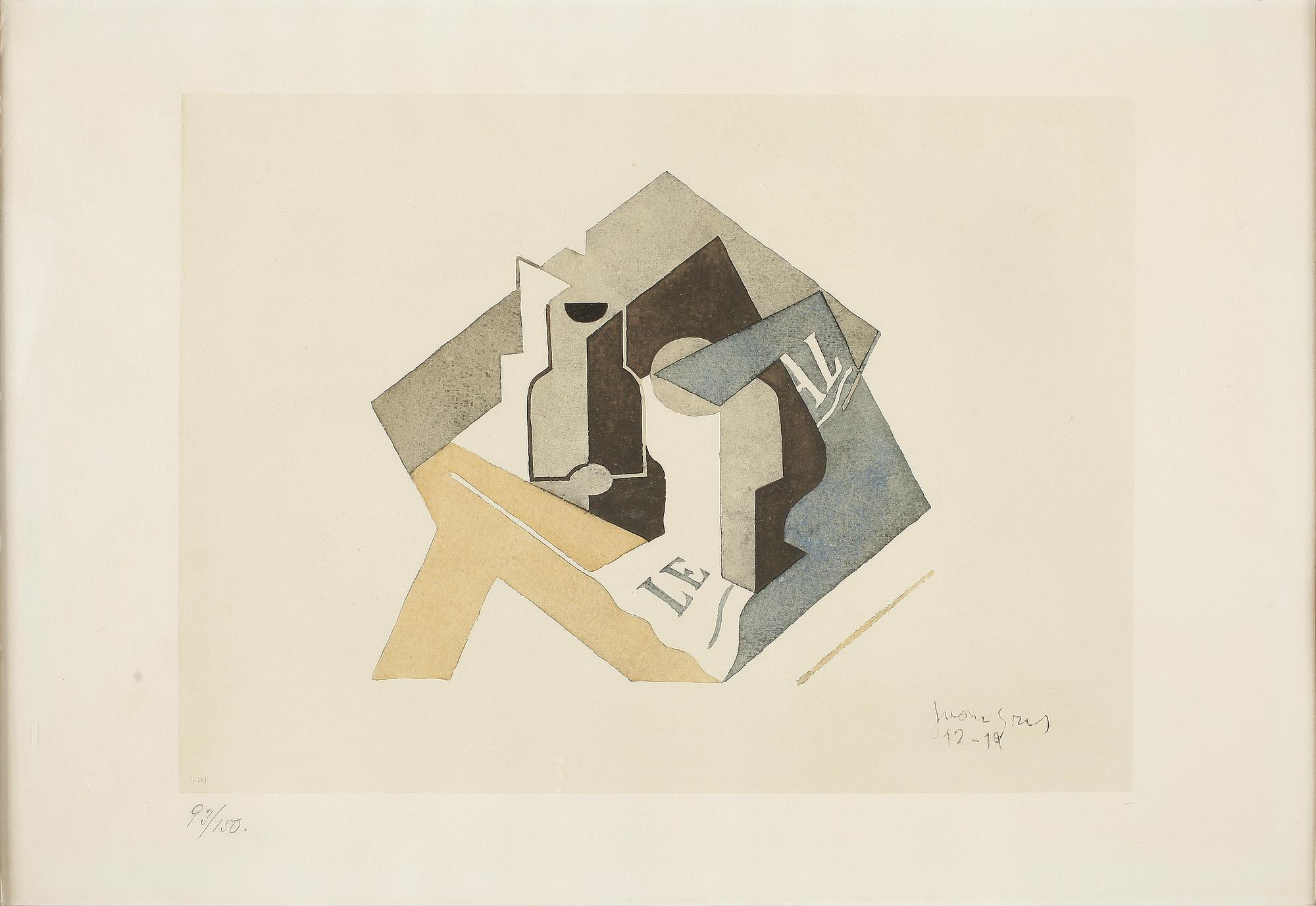 JUAN GRIS, färglitografi, signerad i trycket, numrerad 93/150.