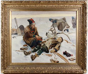 OKÄND KONSTNÄR. Kopia efter Johan Tirén. Olja på duk.