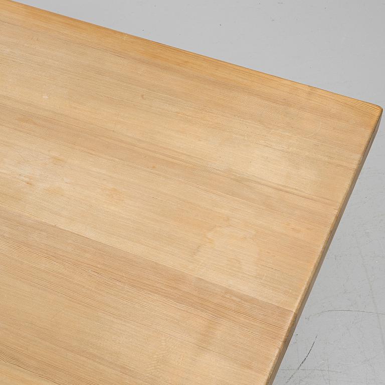 A dining table, trestle table, pine, Krogenes Möbler, Norway, mid-20th century.