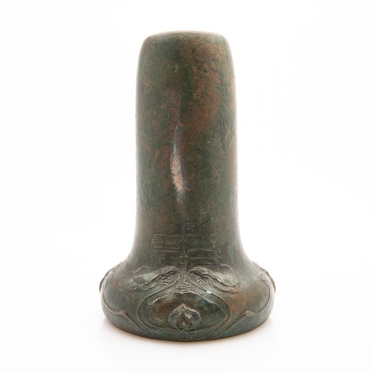 Hugo Elmqvist, Vase, bronze, Art Nouveau, Stockholm, early 20th century.