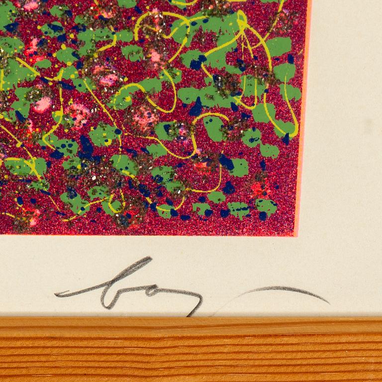 Enrico Baj, silkscreen with application. Signed and numbered 59/250.