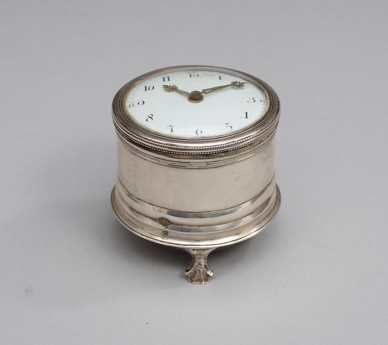 A late Gustavian circa 1800 table clock by A. F. Bjurman.