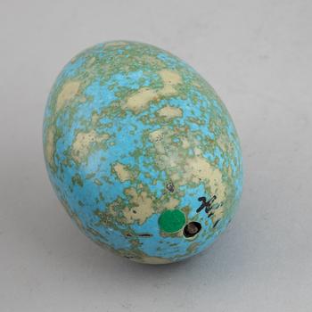 Hans Hedberg, a signed faiance egg with stand, Biot, France.