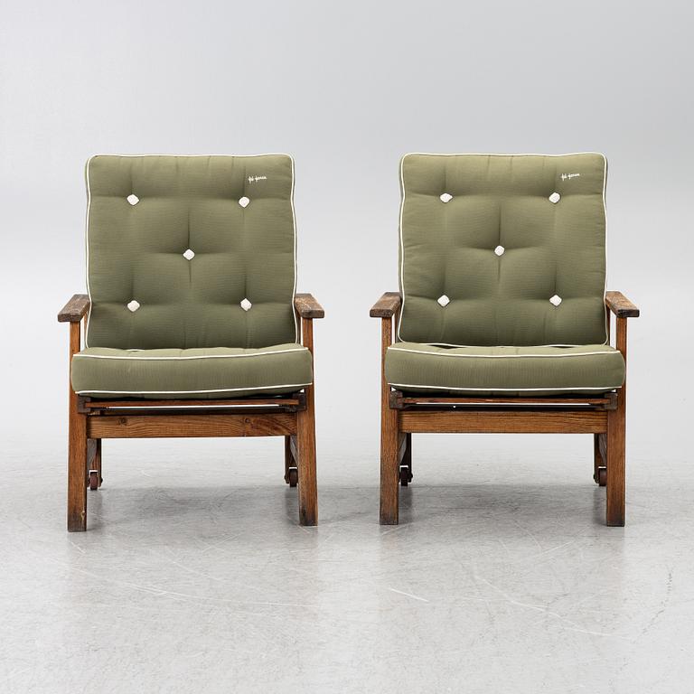 Elsa Stackelberg, a pair of garden armchairs with ottomans, Fri Form, Edsbruk, 1980s.