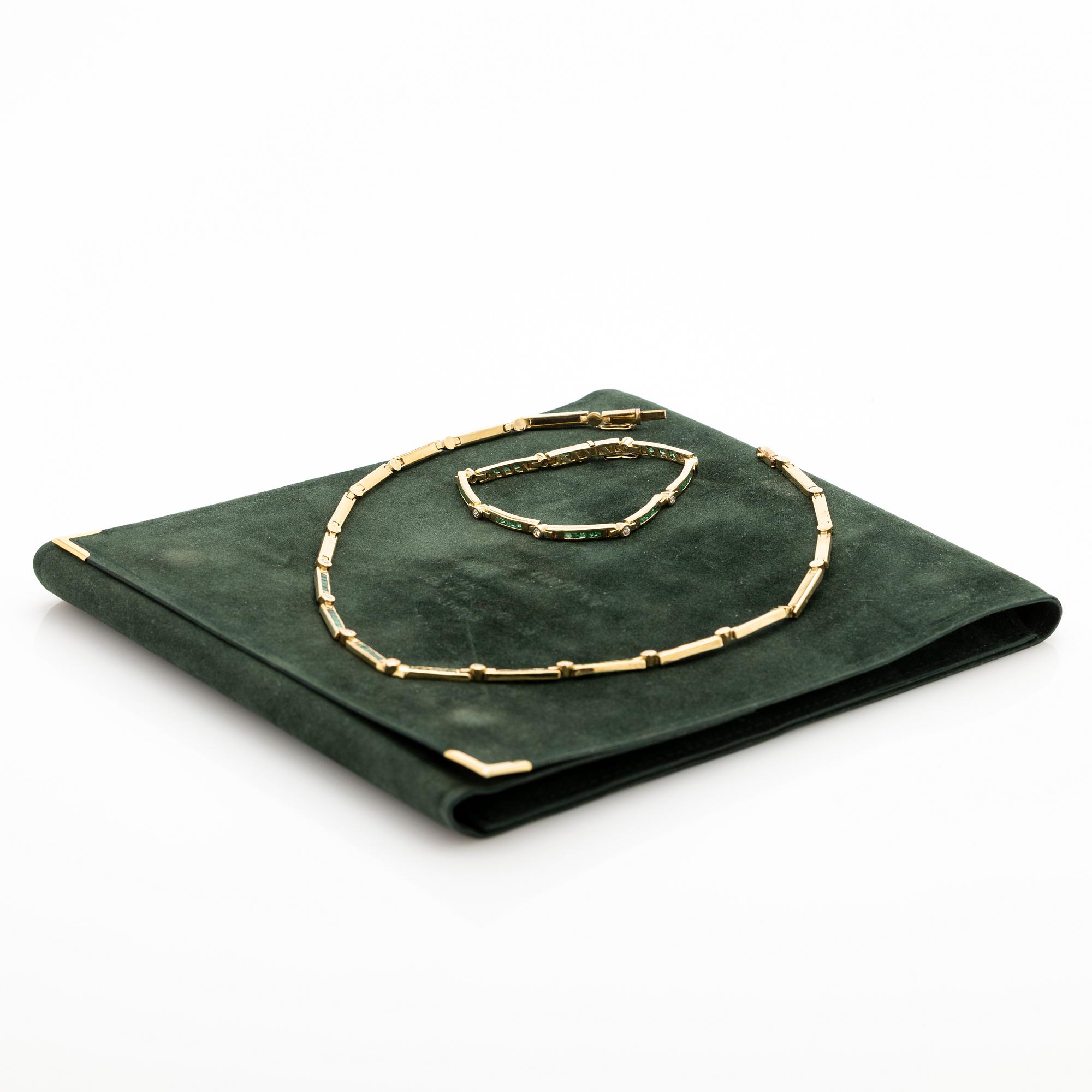Necklace and bracelet, 18K, Old Orient.