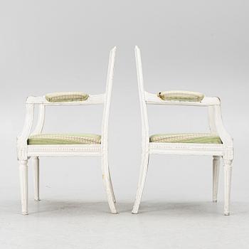 Armchairs, a pair, Gustavian, Lindome, 19th century.