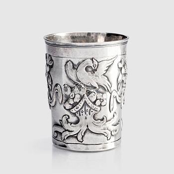 292. A Russian silver beaker, mark of Feodor Petrov, Moscow 1783.