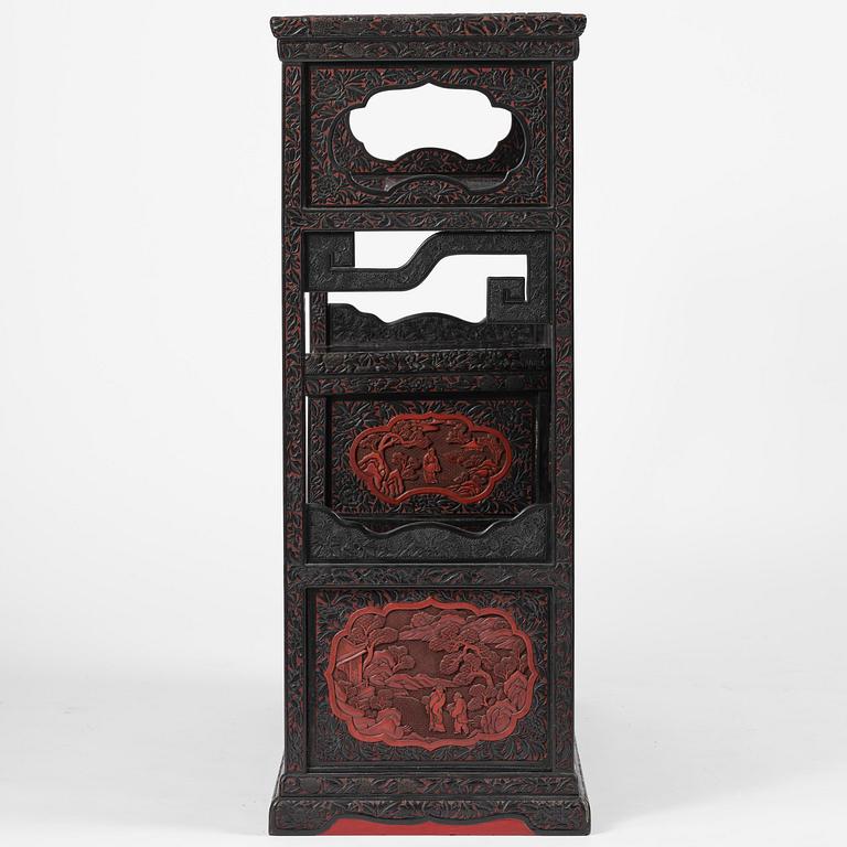 A lacquer display cabinet, late 19th century.