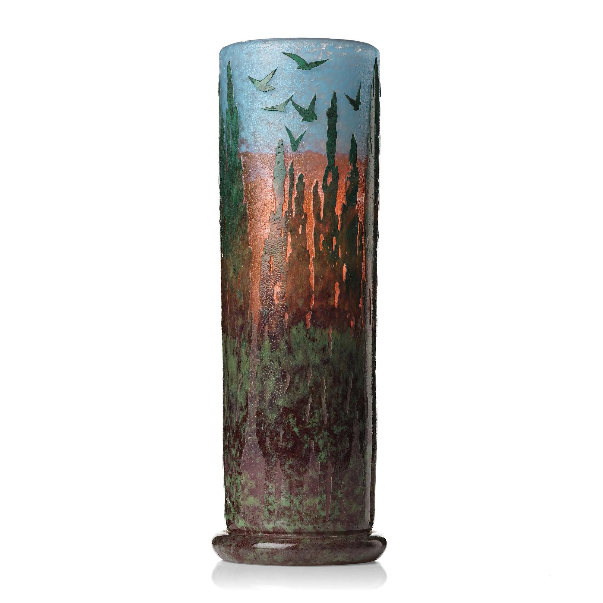 Daum, a cameo glass vase, Nancy, France, early 20th century.