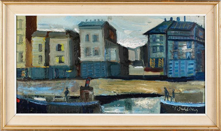 BERTIL WAHLBERG, olja på pannå, signerad.