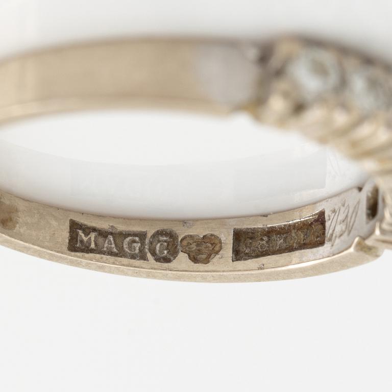 Ringar 3 st,  18K vitguld med briljantslipade diamanter.