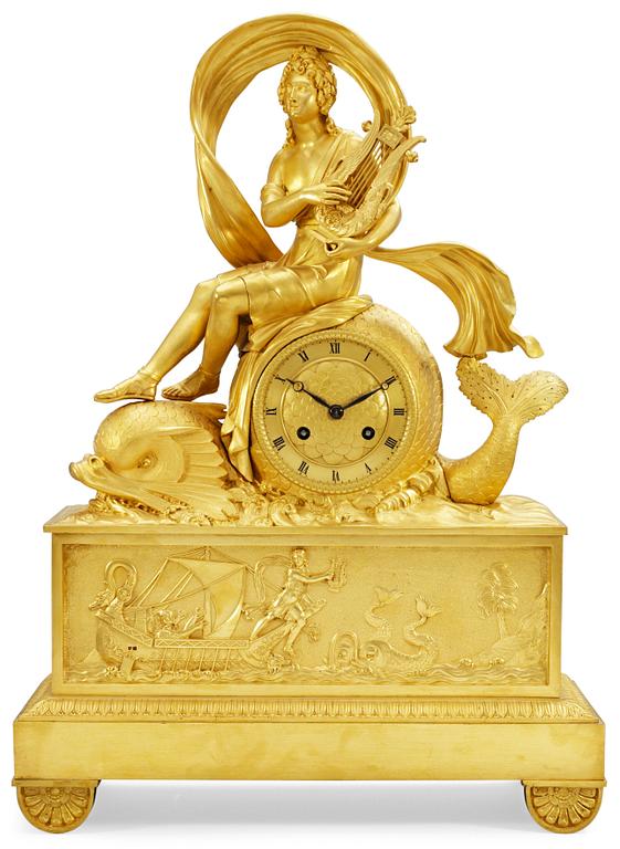 A French Empire mantel clock.