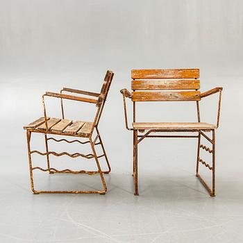 Garden chairs, a pair, Slöjdprodukter Bjärnum, 1940s-50s.