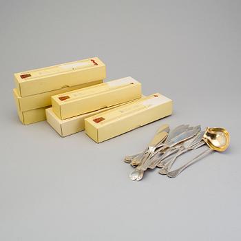 A Swedish 84 pcs silver table-service, by C. G. Hallberg, 1920's/1930's, model "Fransk Lilja (French Lilly)".