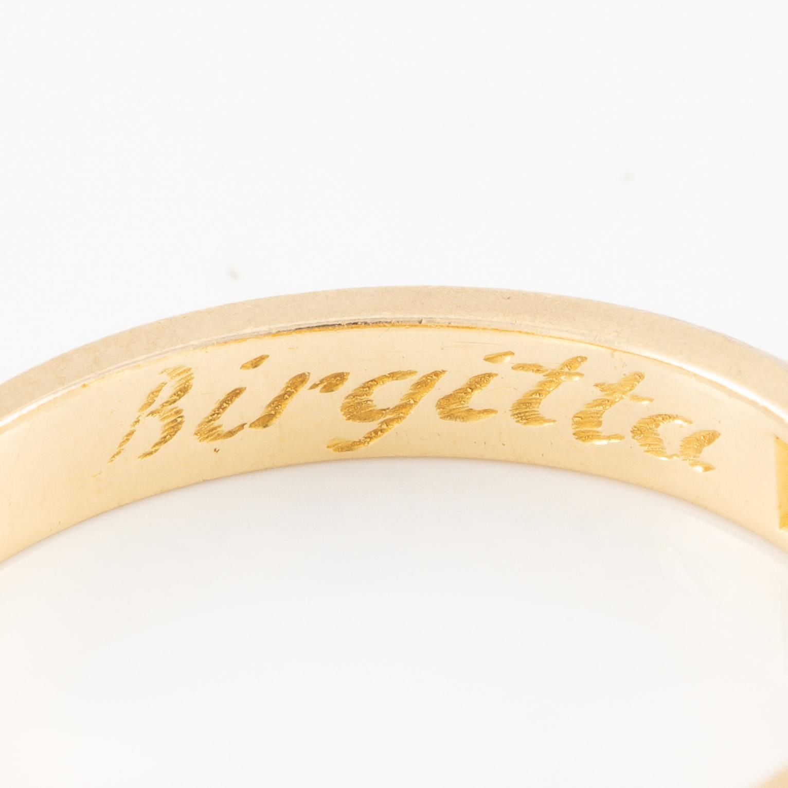 Björn Weckström ring, "Timanttikihla", 18K guld med briljantslipade diamanter, Lapponia 1973.