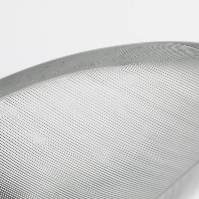 SKÅL, glas, "Lehti" (Blad), Tapio Wirkkala, Iittala, signerad och daterad -54.