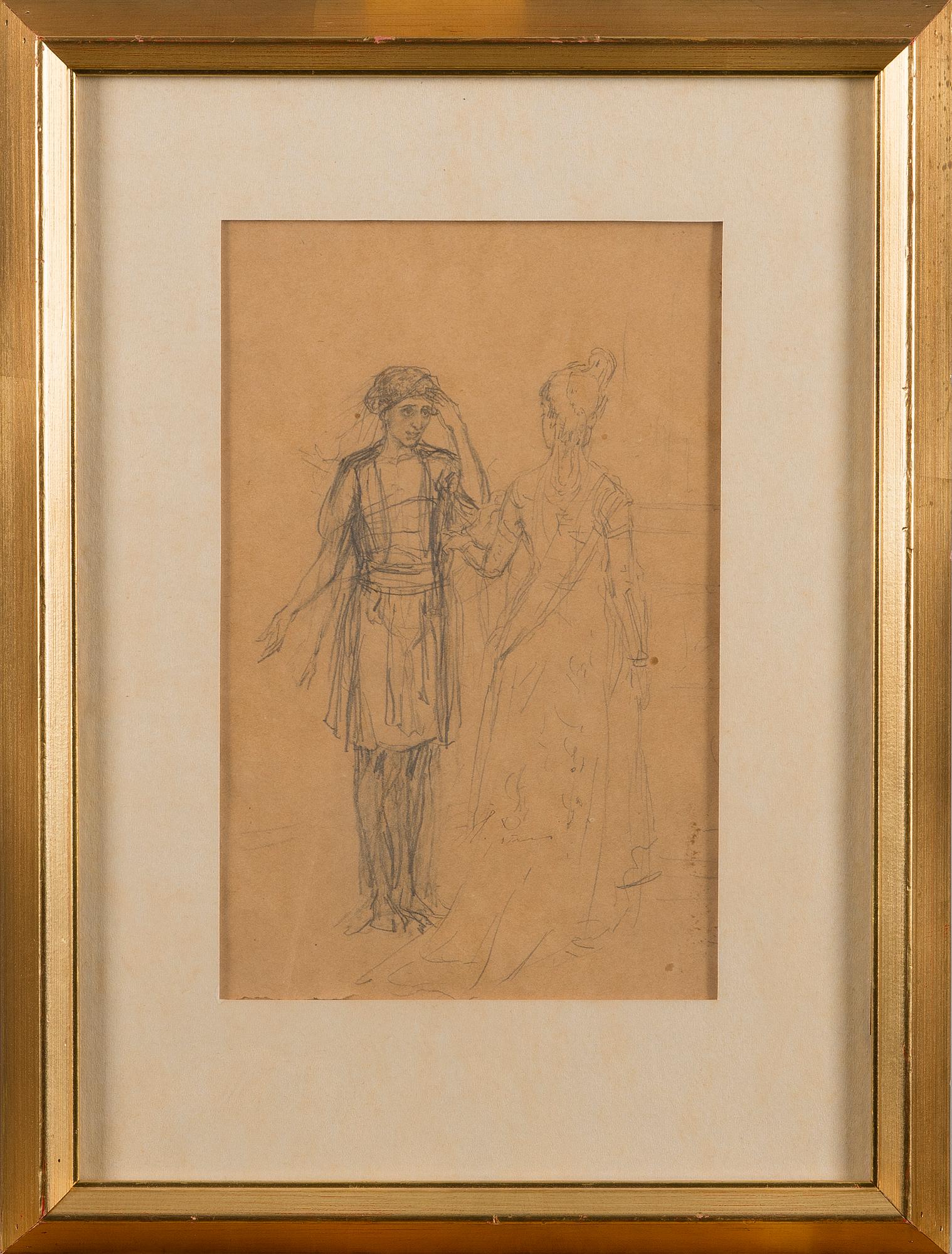 ILJA REPIN, drawing, signed.