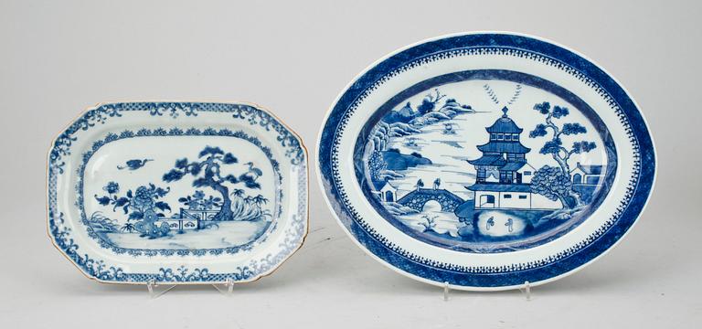 STEKFAT, 2st, porslin, Qianlong (1736-95) resp Jiaqing (1796-1820), Kina.