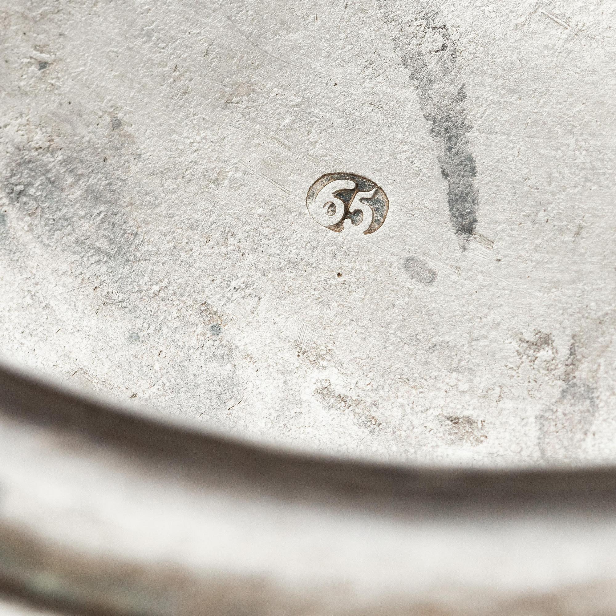 A Danish large silver bowl on foot, mark of Anton Michelsen, Copenhagen 1865.