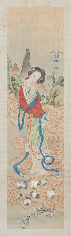 Two Chinese paintings by anonymous artist, late Qing dynasty.