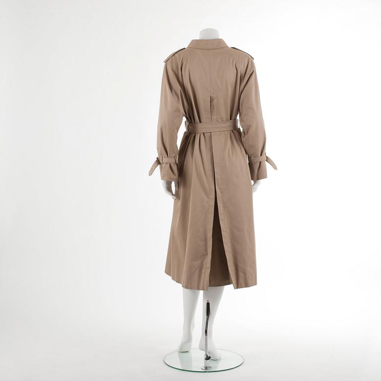 BURBERRY, a beige cotton blend trenchcoat and a shawl.