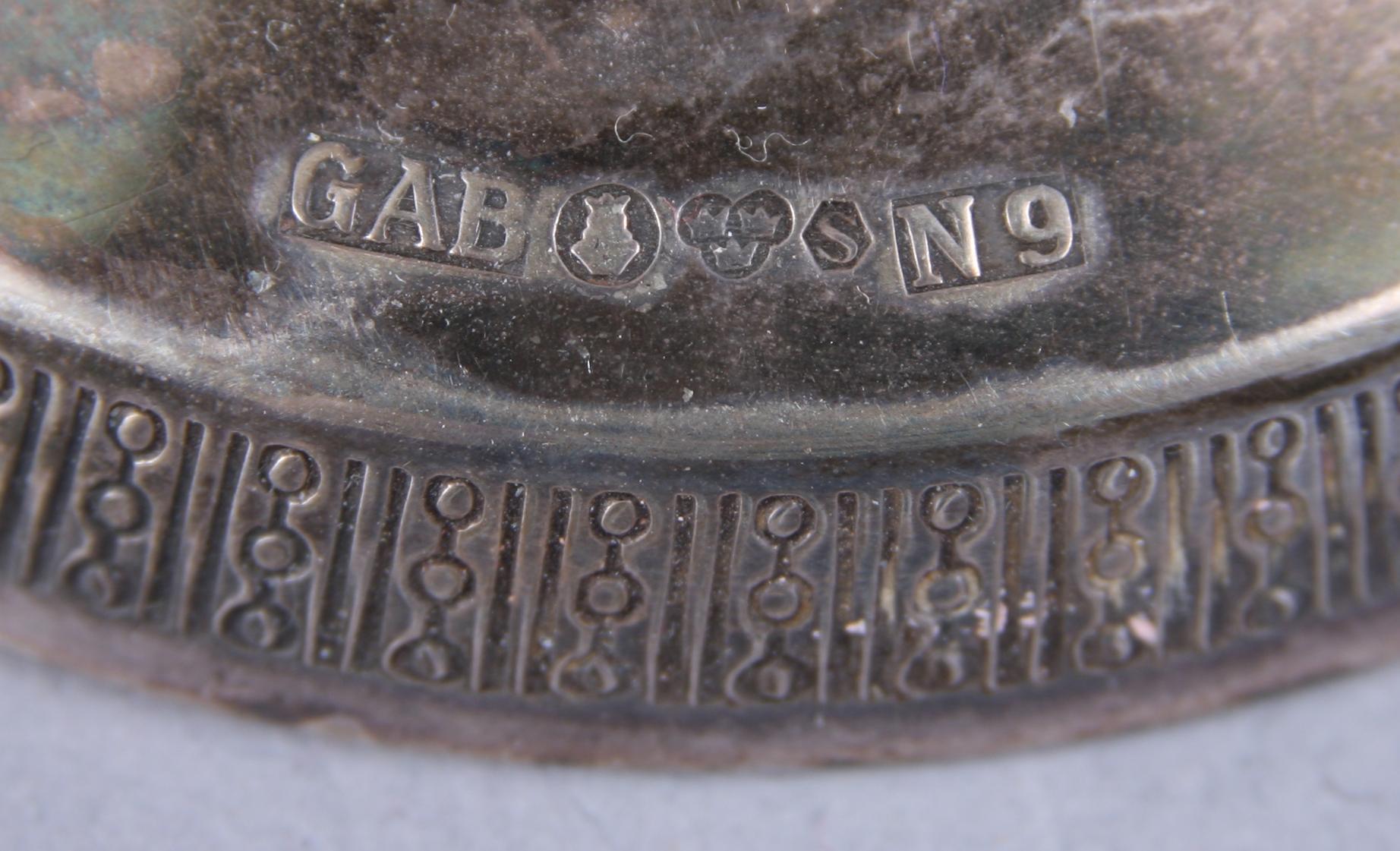 LJUSSTAKAR, ett par, silver, GAB, Stockholm, 1963.