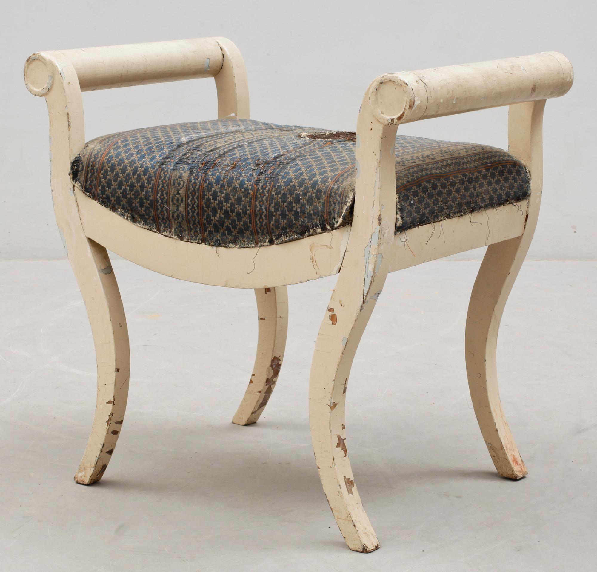 TABURETT, empire, 1800-talets första hälft.