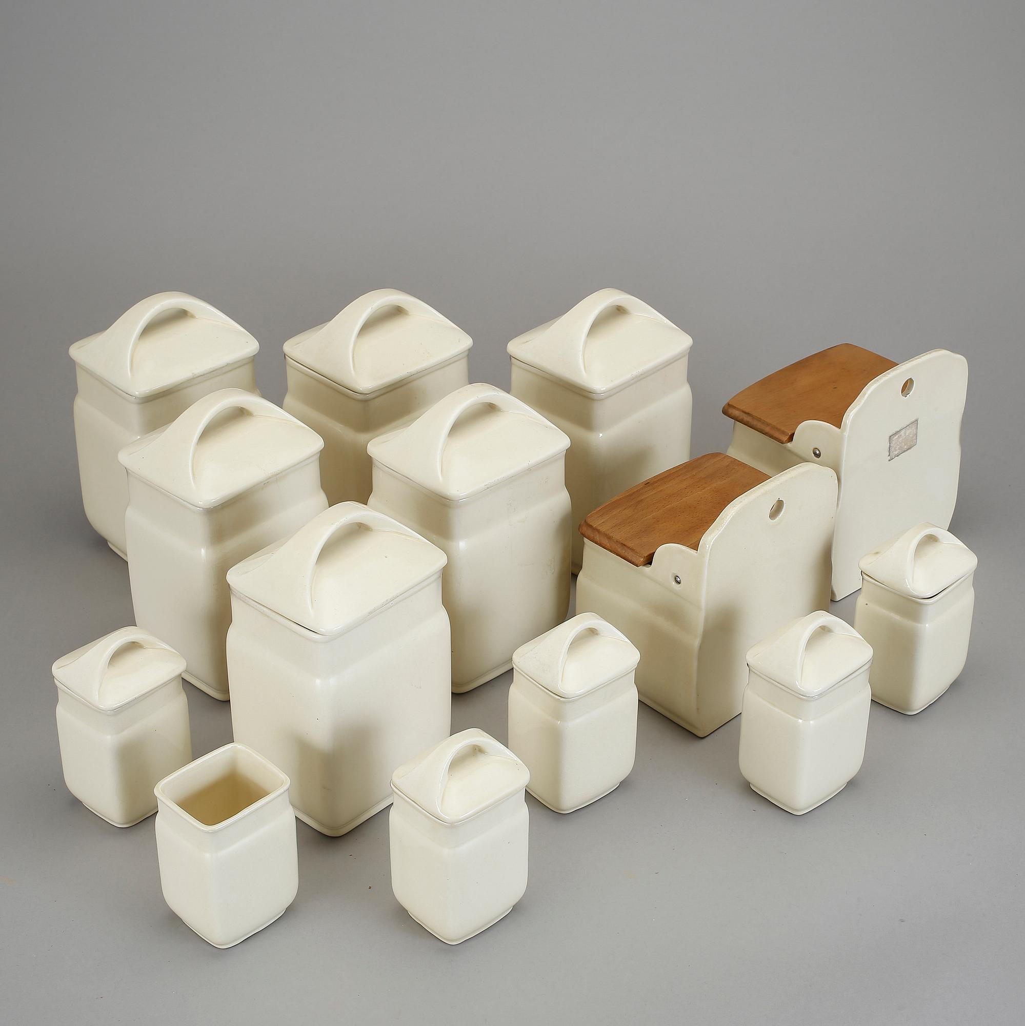 KRYDDBURKAR, 14 st. Porslin, 1930-tal.