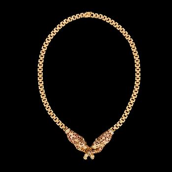 232. NECKLACE, brilliant cut diamonds, tot. app. 0.75 cts, and rubies.