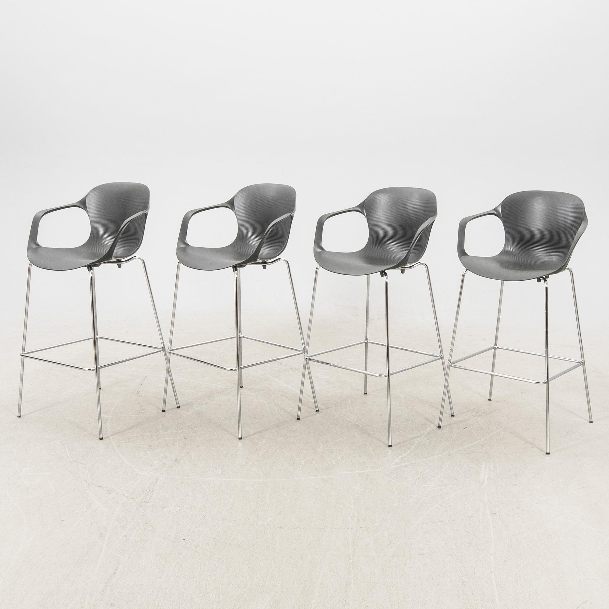 Kasper Salto, bar stools 4 pcs "KS 69 NAP" for Fritz Hansen 2017.