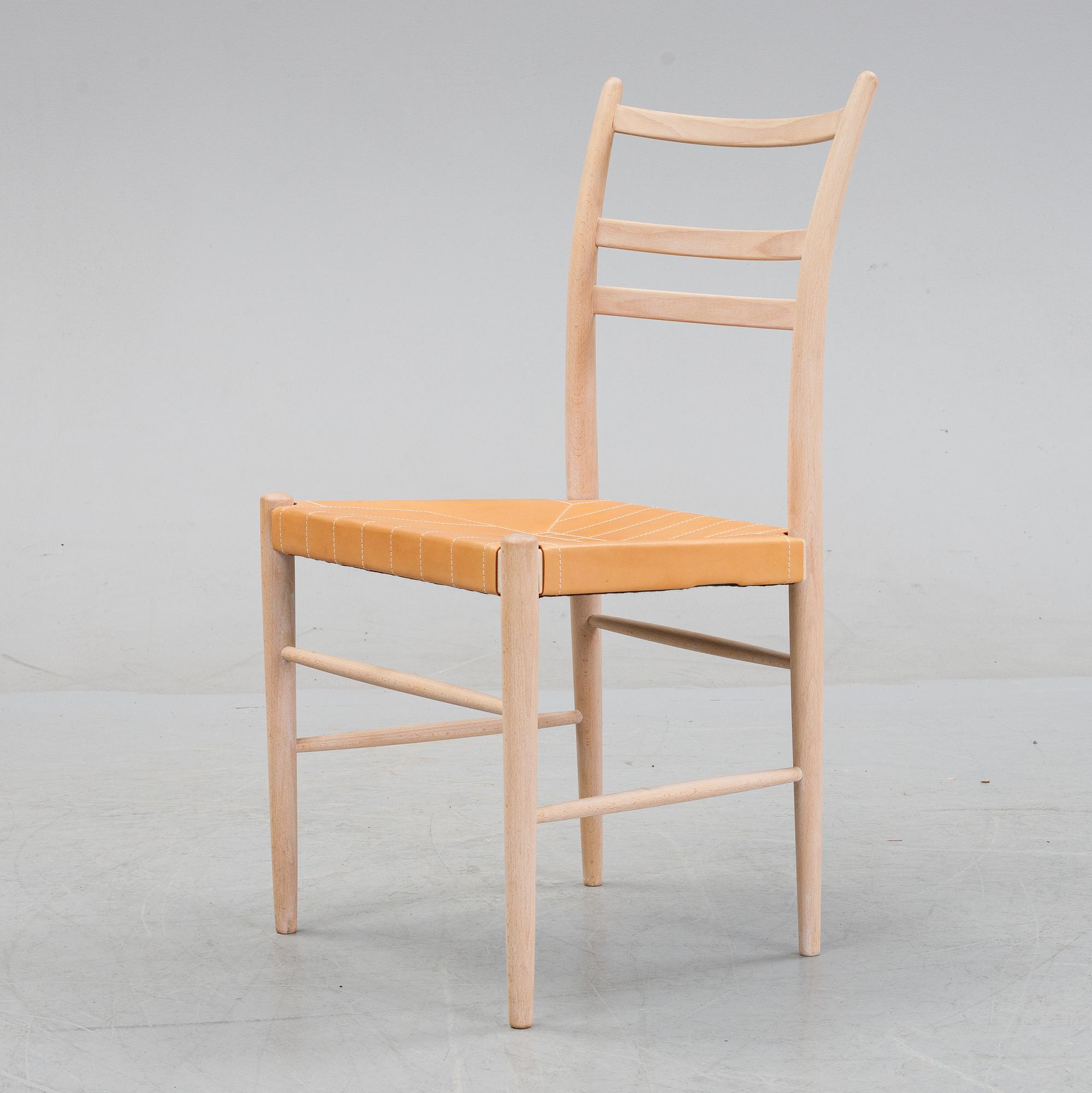 Yngve Ekström, a beech and leather 'Gracell' chair, Gemla, Diö.