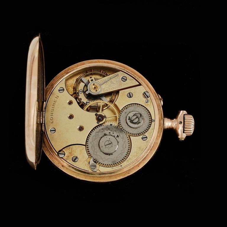 HERRFICKUR, guld 14K, Longines, tidigt 1900-tal. Totalvikt ca 75 gram.
