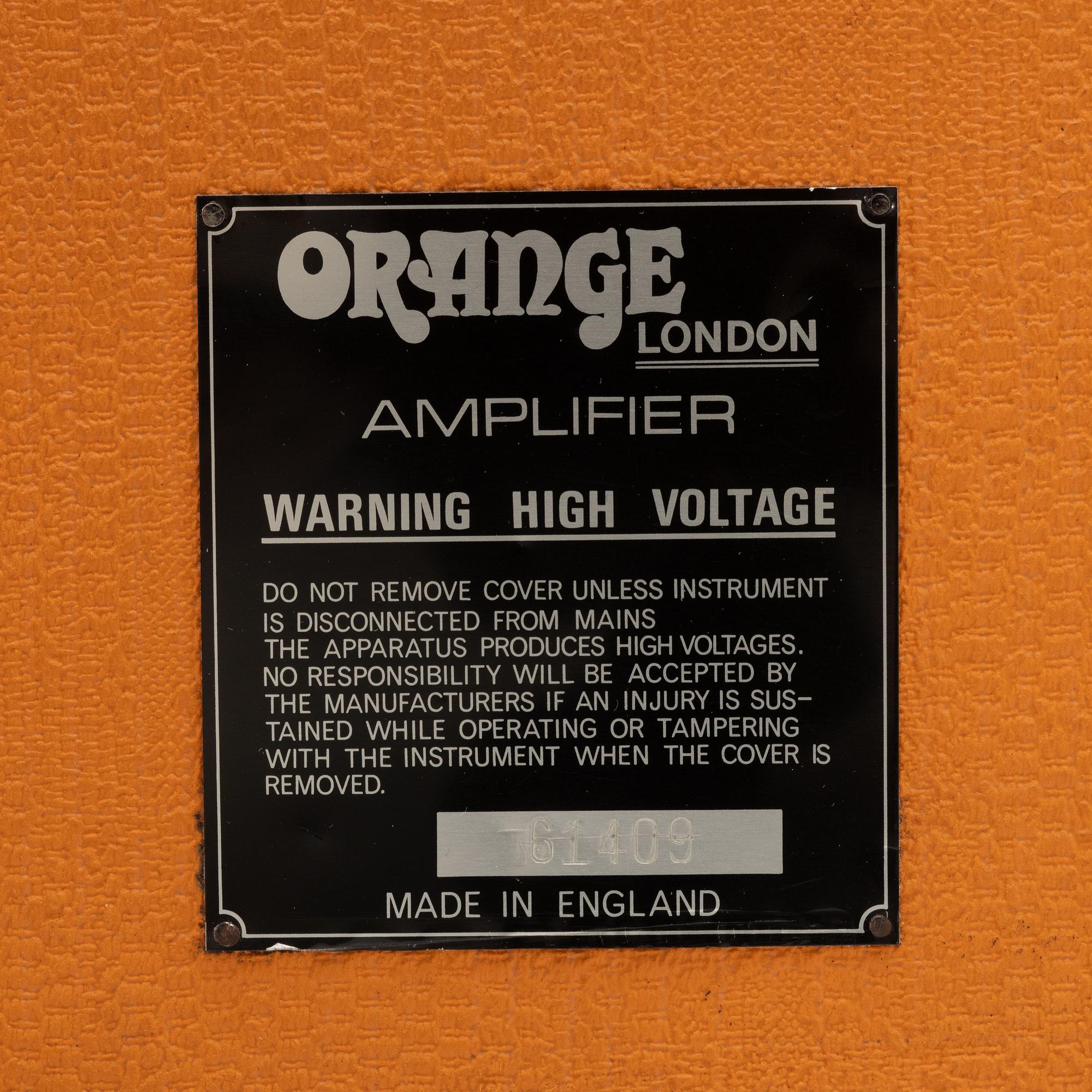 Orange, "Custom Reverb Twin",  gitarrförstärkare, modell 125, England, 1970-tal.