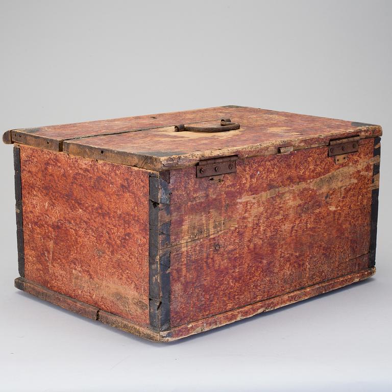A folk wood box dated 1866.
