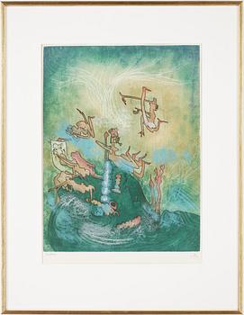 Roberto Matta · ROBERTO MATTA, färgetsning, signerad och numrerad 34/100.