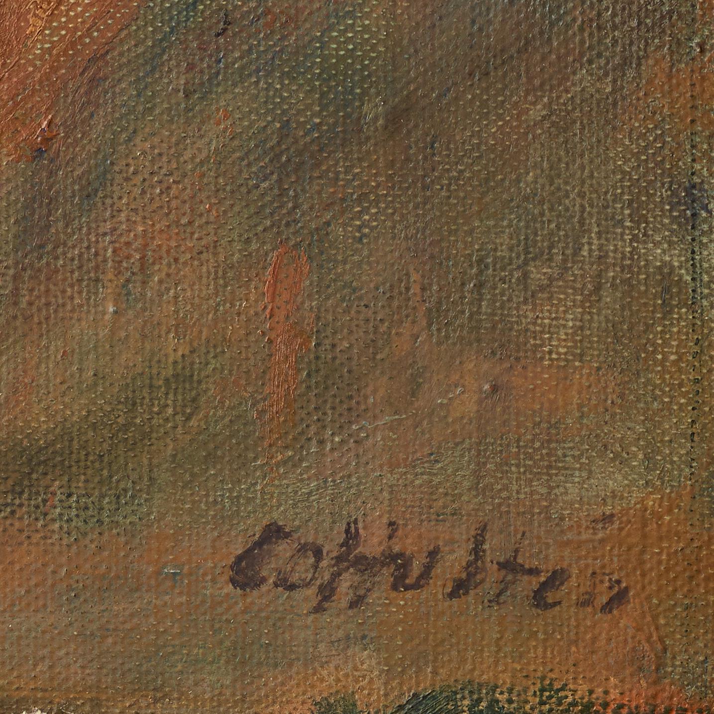 CO Hultén, olja på uppfodrad duk, signerad, utförd ca 1950.