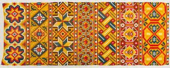 A pair of Swedish flatweave bänkalängder Scania later part of the 20th century ca 182 x 70 cm each.