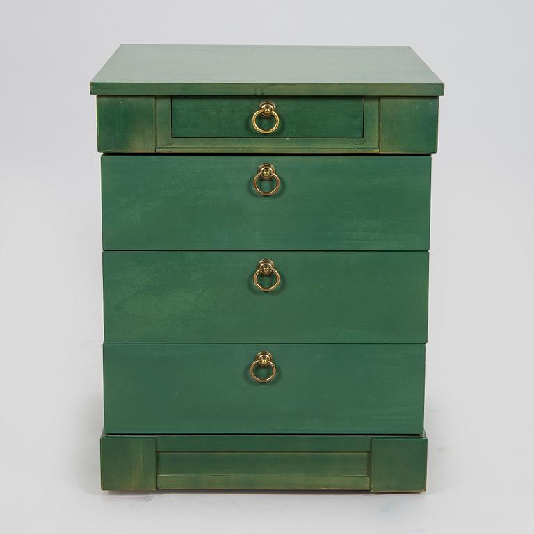 Desk/side table, a chair and a chest of drawers, last quarter of the 20th century.