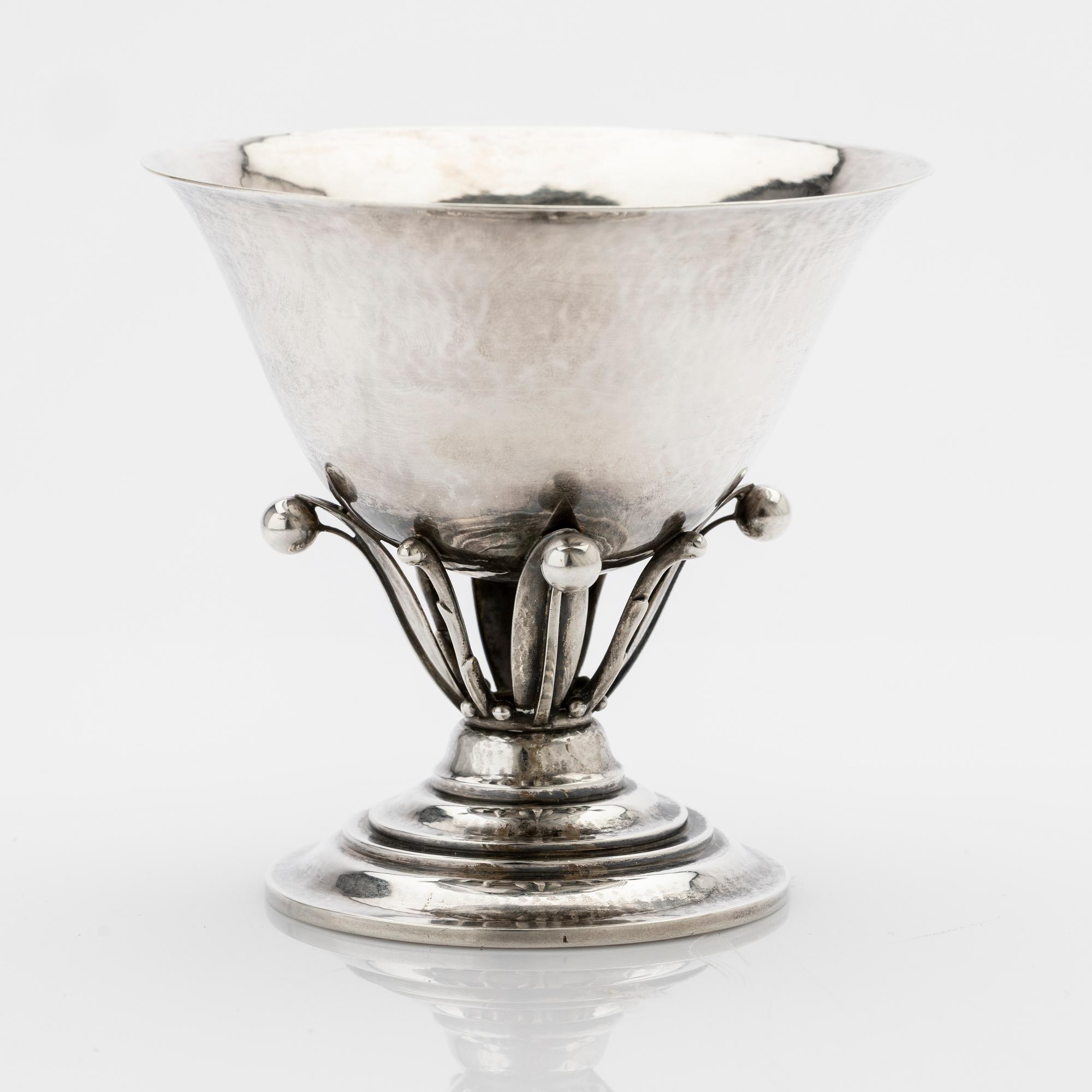 Johan Rohde, bowl on foot, sterling silver, Georg Jensen, Copenhagen, 1920.
